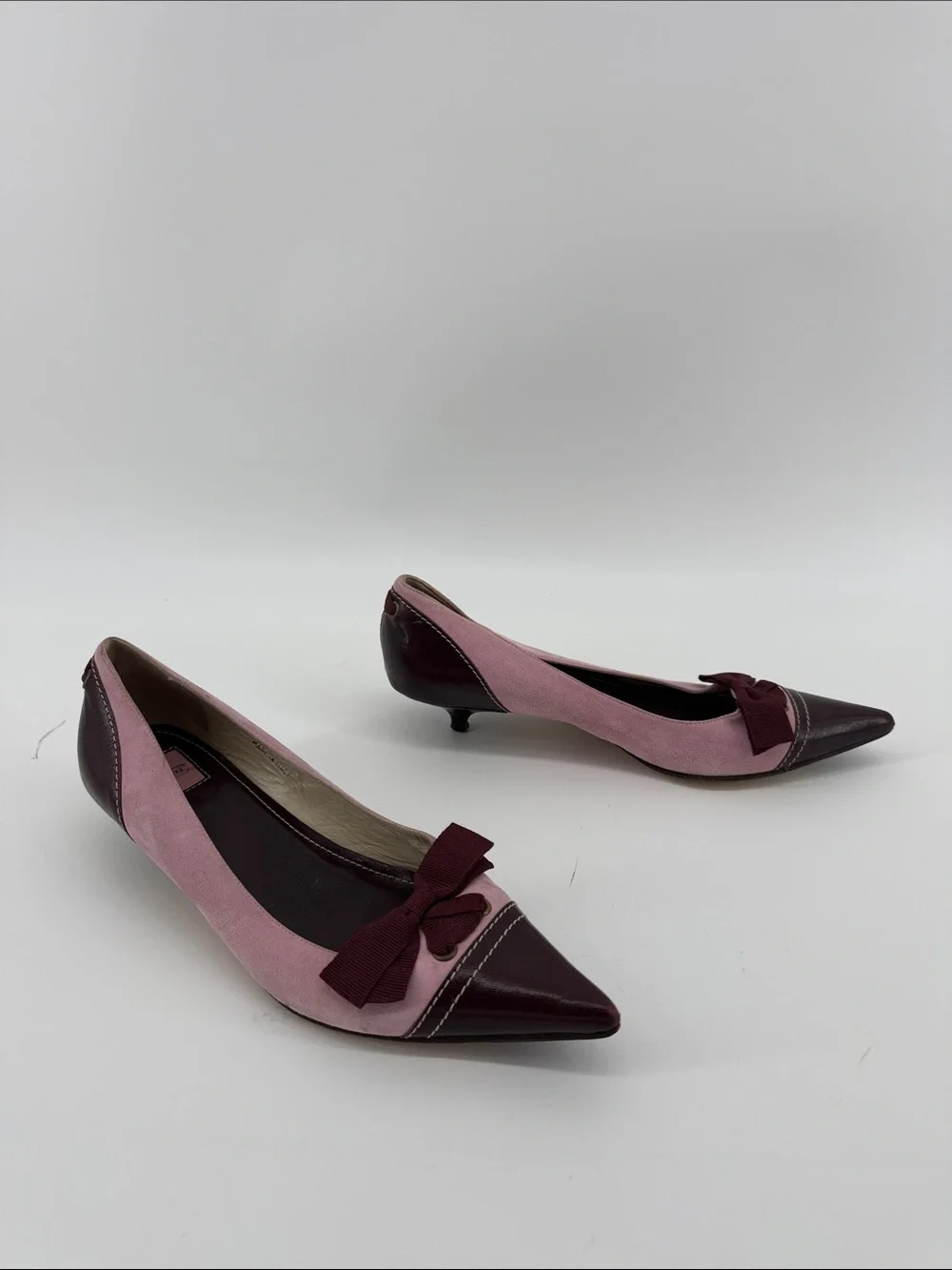 Vintage Y2K Coach Tulla Kitten Heels in Pink and Maroon 7.5B S38